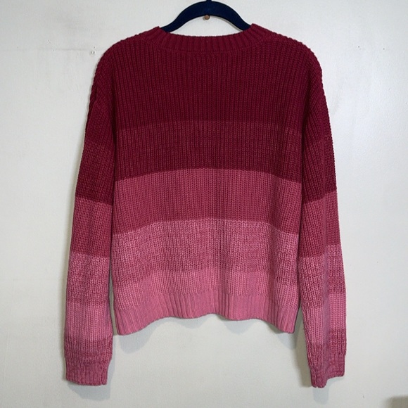 Burgundy Love Ellie Colorblock Sweater Large EUC - Picture 5 of 6